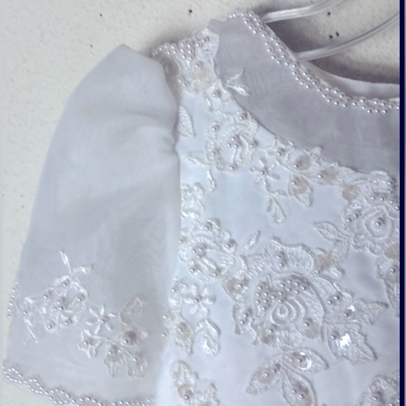 JJ Anjorden Formal appliqué pearls Dress Communion 8. - Picture 5 of 12